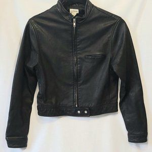 J. Crew Collection Black Leather Moto Jacket